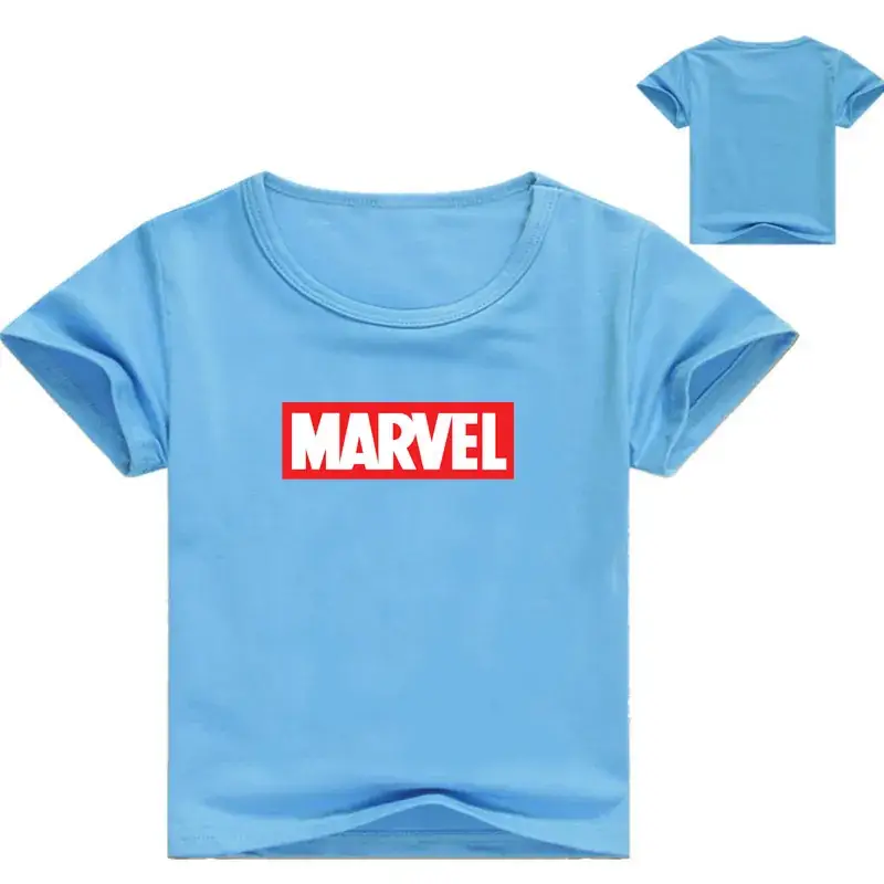 Marvel Printed Kids T-Shirt White Blue Short Sleeve - Image 13