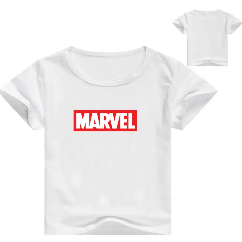 Marvel Printed Kids T-Shirt White Blue Short Sleeve — feature 12