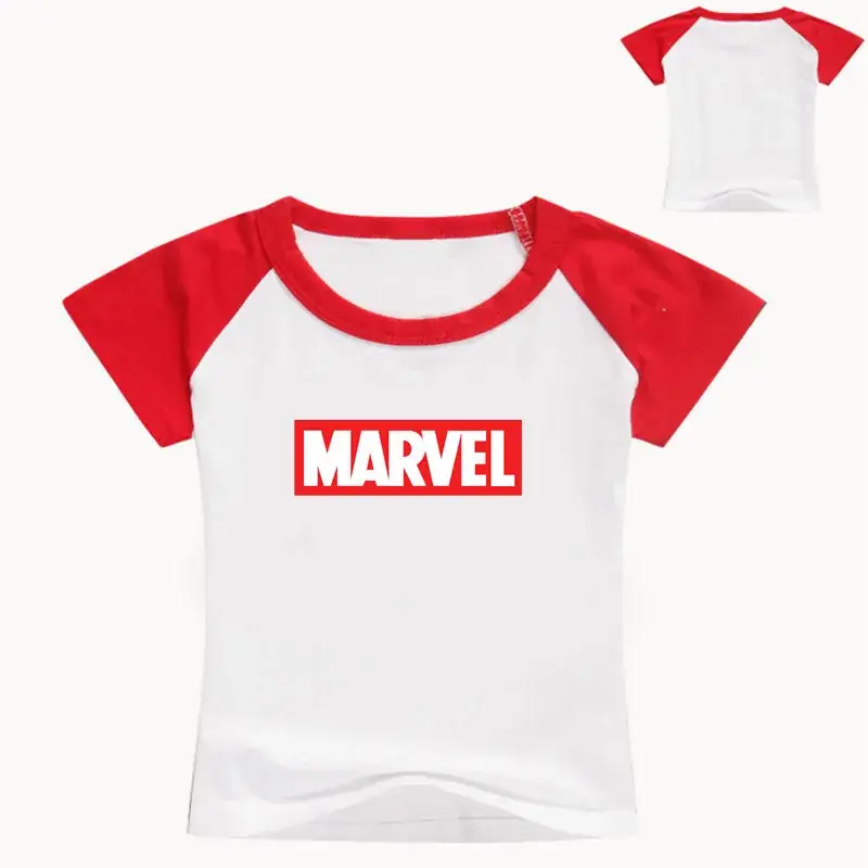Marvel Printed Kids T-Shirt White Blue Short Sleeve - Image 8