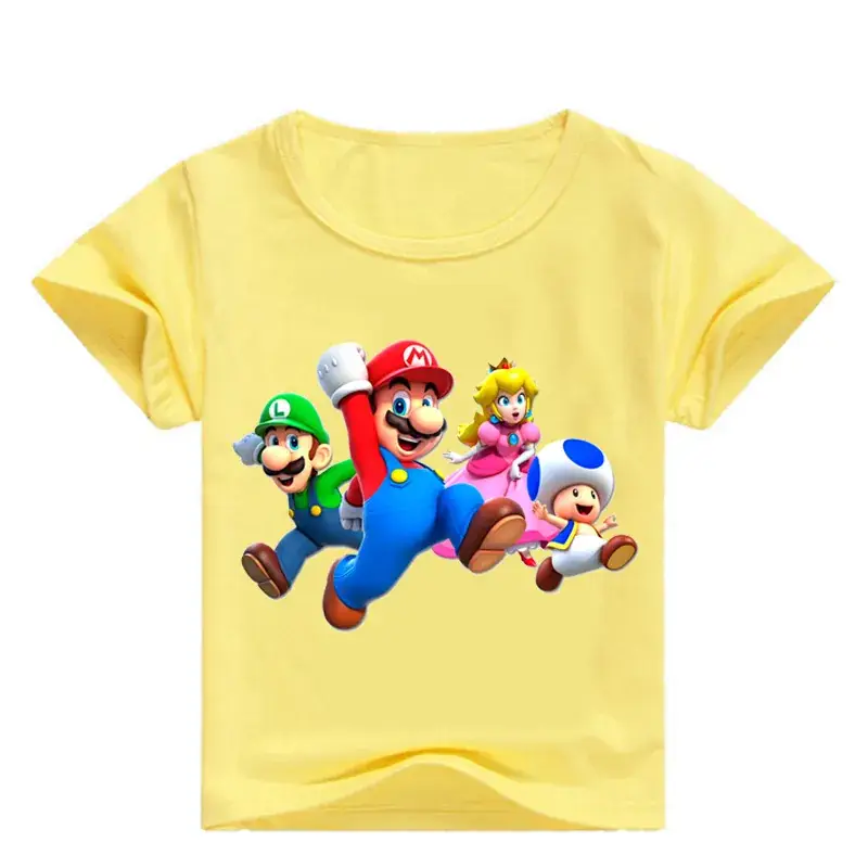 Red Mario & Luigi Super Mario T-Shirt for Boys Girls - Image 3