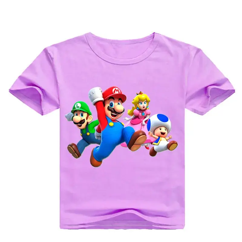 Red Mario & Luigi Super Mario T-Shirt for Boys Girls - Image 5