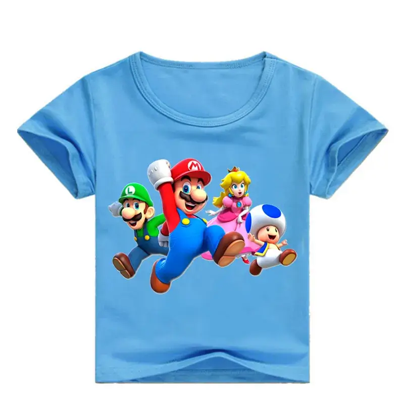 Red Mario & Luigi Super Mario T-Shirt for Boys Girls - Image 7