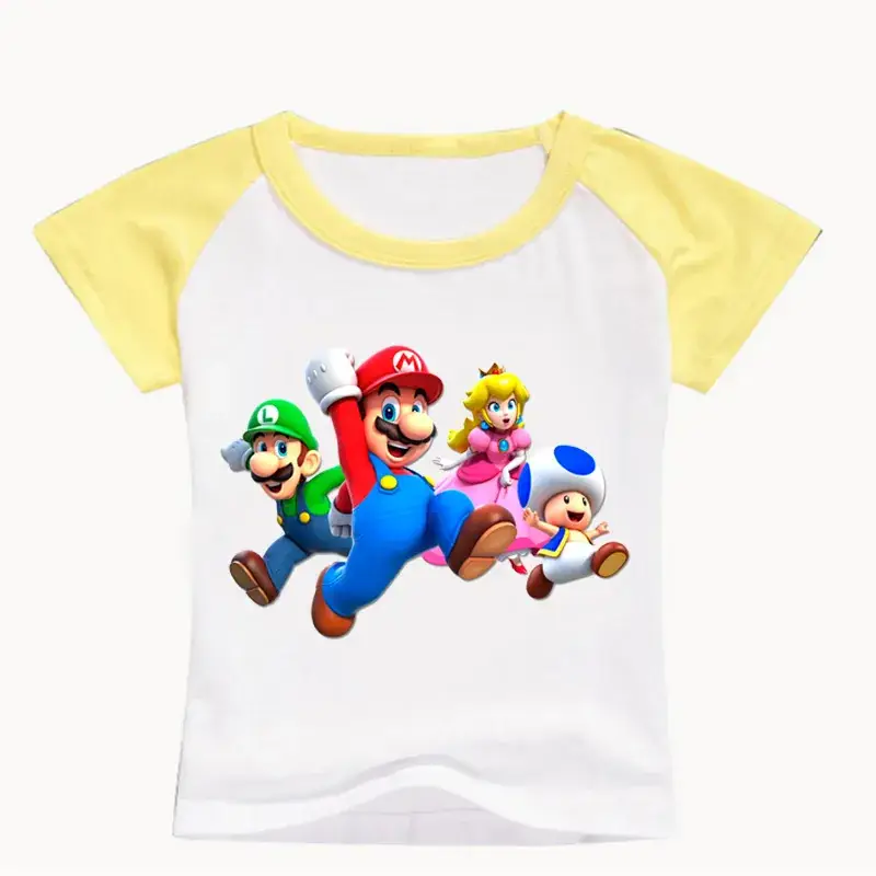 Red Mario & Luigi Super Mario T-Shirt for Boys Girls — feature 11