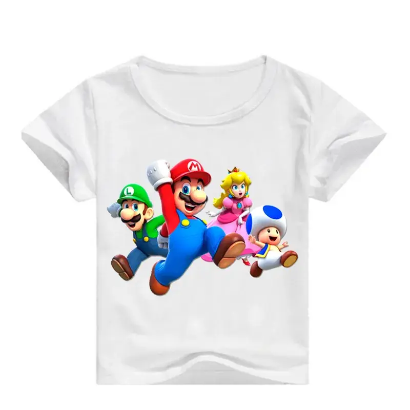 Red Mario & Luigi Super Mario T-Shirt for Boys Girls — feature 2