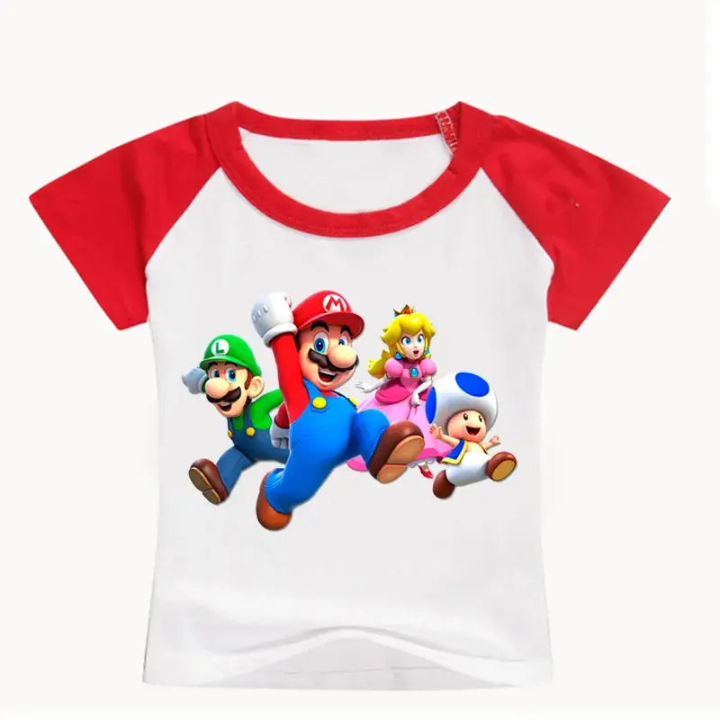 Red Mario & Luigi Super Mario T-Shirt for Boys Girls - Image 8