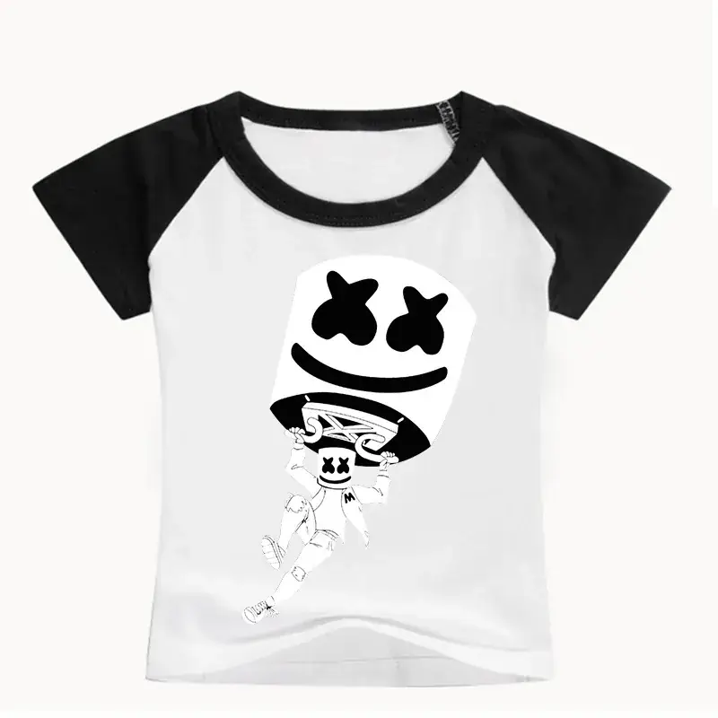 Men Women Cartoon Print T-Shirt White Black 0331 — feature 12