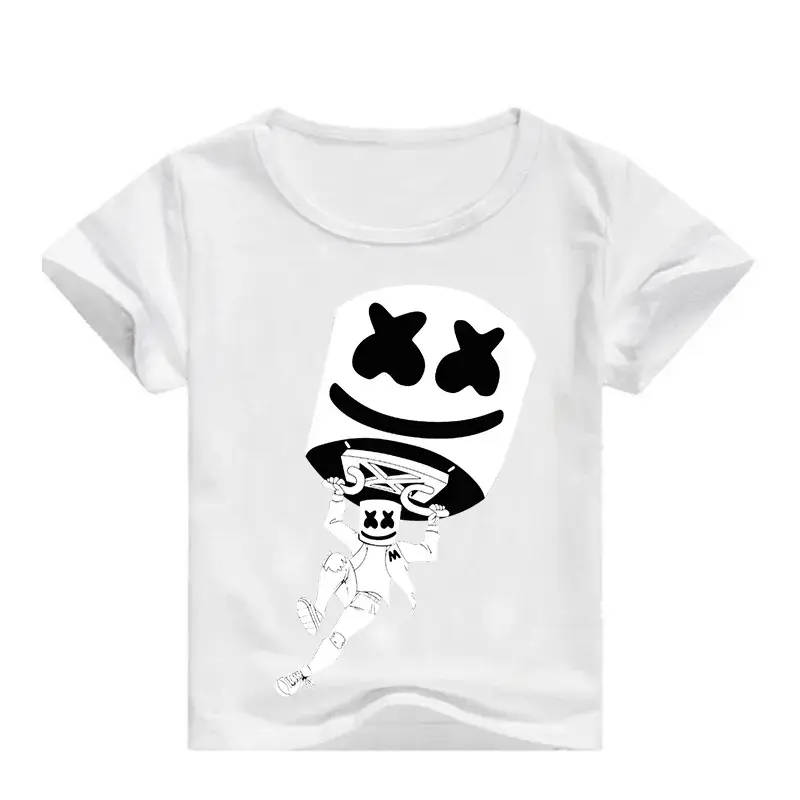 Men Women Cartoon Print T-Shirt White Black 0331 — feature 2