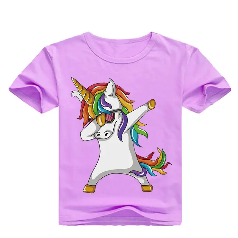 Red Unicorn Graphic T-Shirt for Kids - Image 5