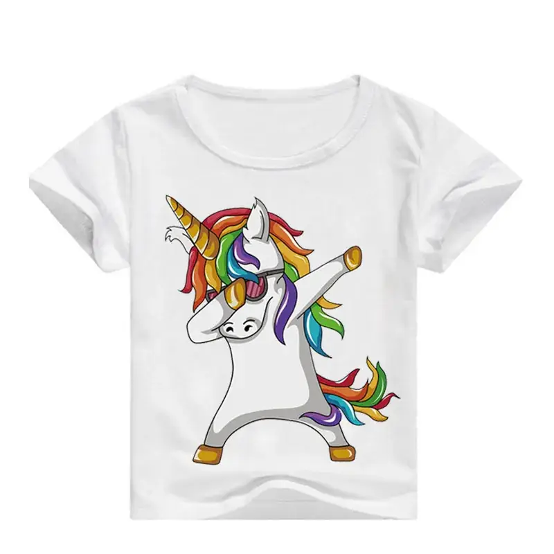 Red Unicorn Graphic T-Shirt for Kids — feature 2