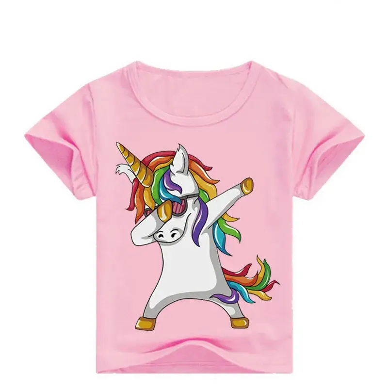 Red Unicorn Graphic T-Shirt for Kids — feature 3
