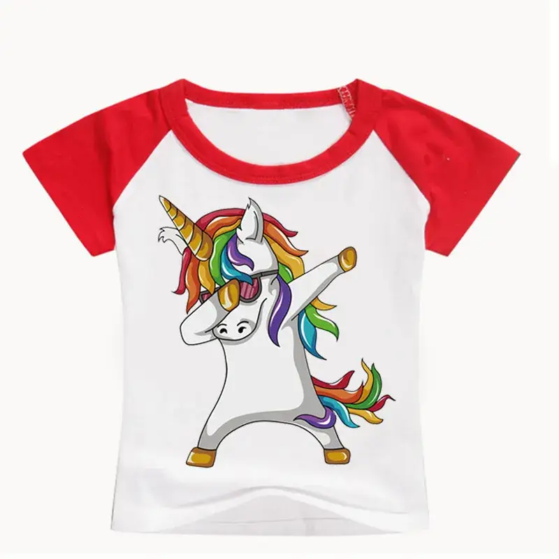 Red Unicorn Graphic T-Shirt for Kids - Image 8