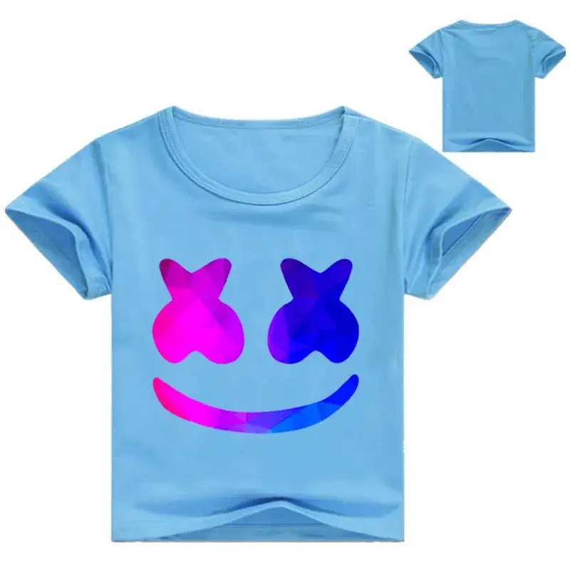 Pink Printed T-Shirt for Girls with Smile Design
