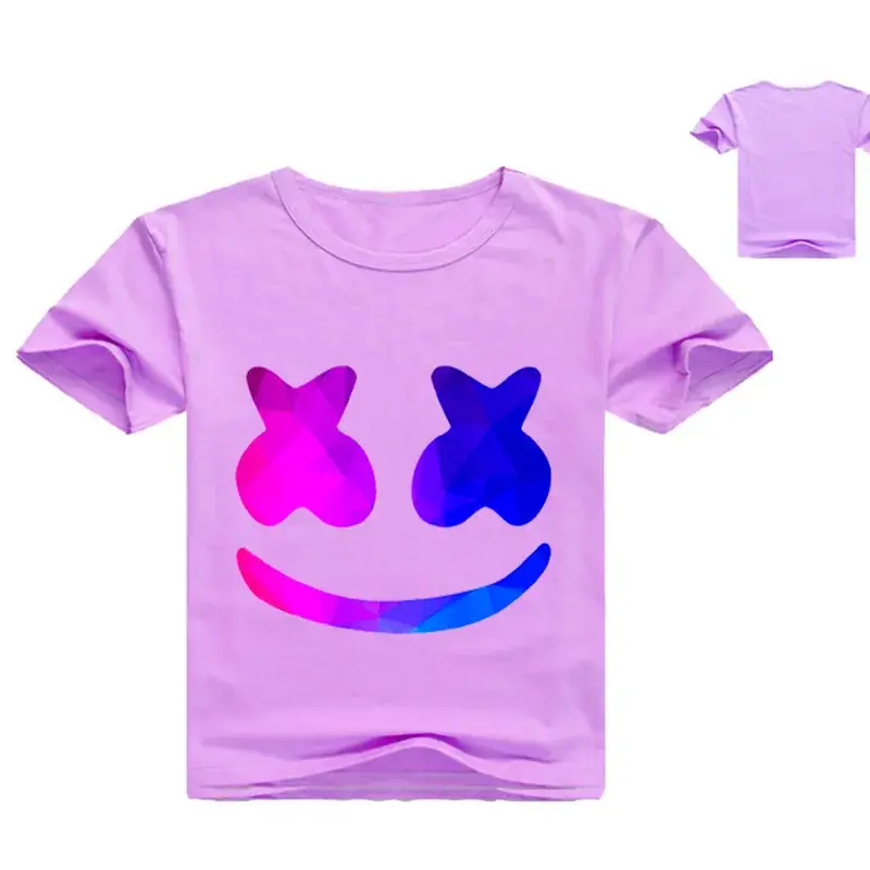 Pink Printed T-Shirt for Girls with Smile Design — feature 6