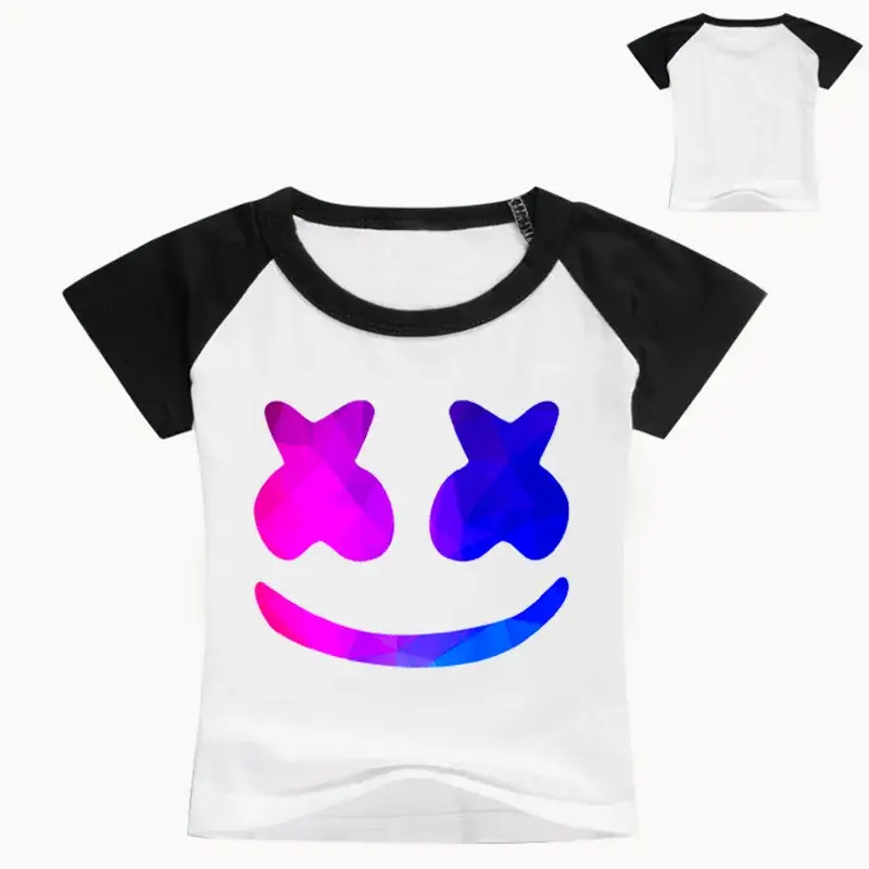Pink Printed T-Shirt for Girls with Smile Design