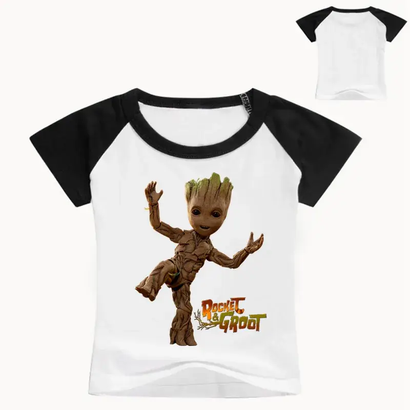 Red Groot Cartoon T-Shirt for Kids Round Neck Short Sleeve — feature 11