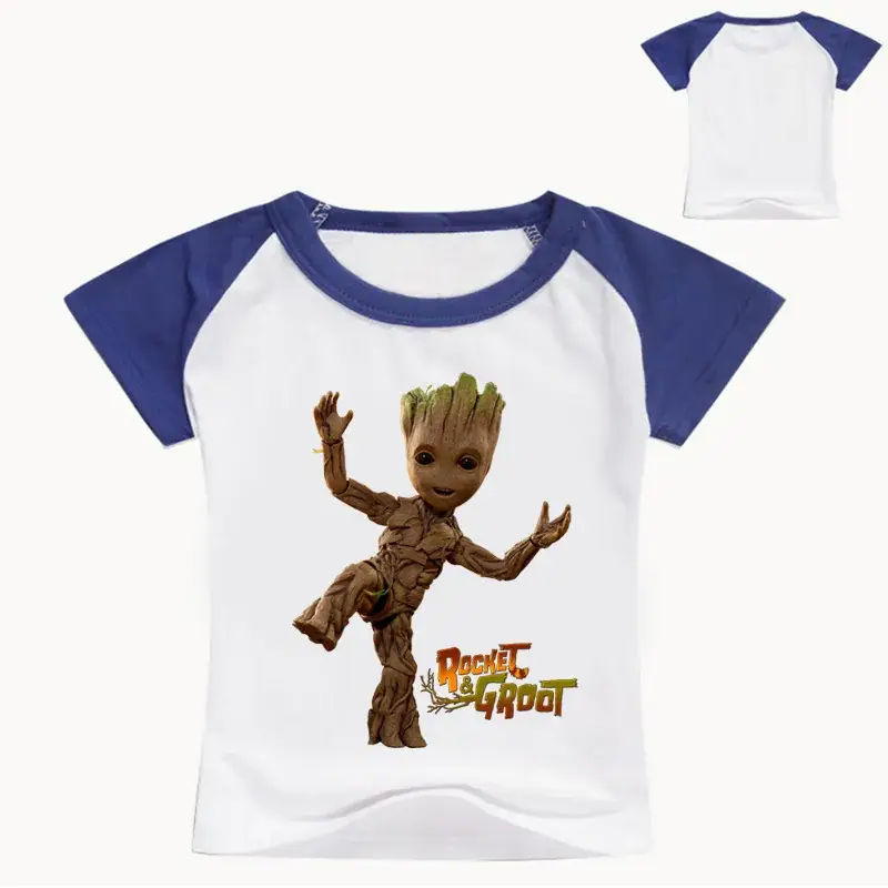 Red Groot Cartoon T-Shirt for Kids Round Neck Short Sleeve — feature 9
