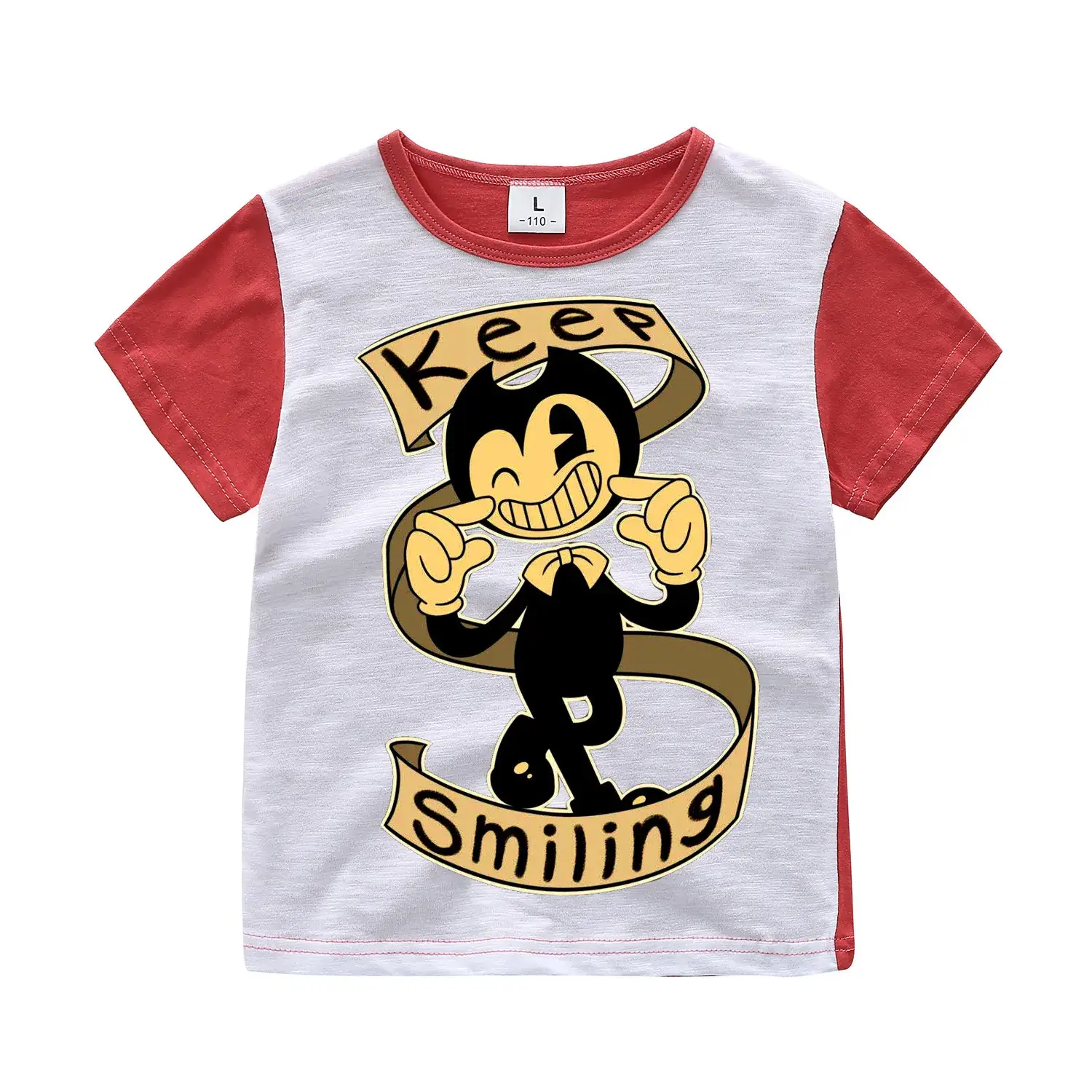 Kids Red Sleeve T-Shirt with Shining Monkey Design - Image 5