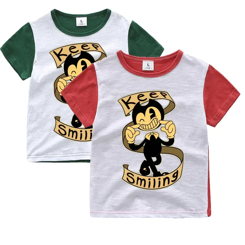 Kids Red Sleeve T-Shirt with Shining Monkey Design — feature 2