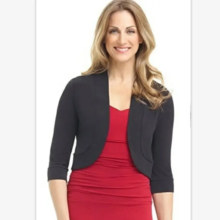 Women's Black Cardigan Short Coat Plus Size Solid Color - Image 32