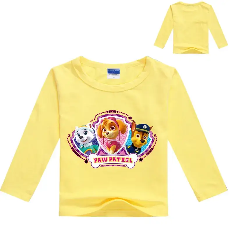 Pink Long Sleeve T-Shirt for Kids with Paw Patrol Design