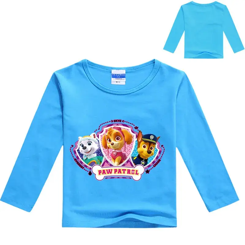 Pink Long Sleeve T-Shirt for Kids with Paw Patrol Design