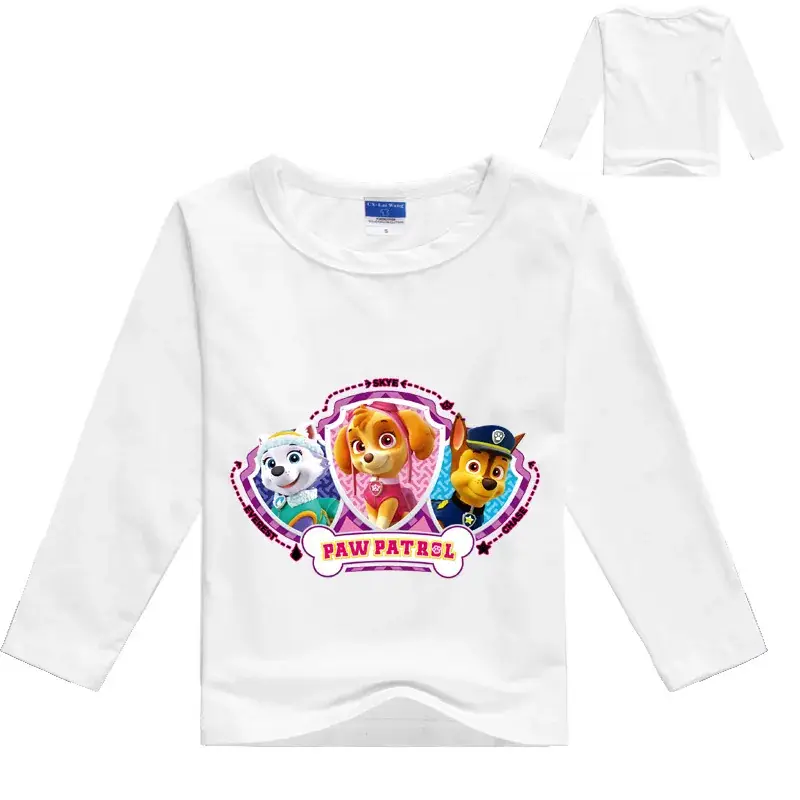 Pink Long Sleeve T-Shirt for Kids with Paw Patrol Design — feature 3