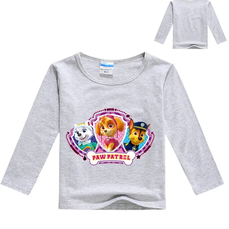Pink Long Sleeve T-Shirt for Kids with Paw Patrol Design — feature 4