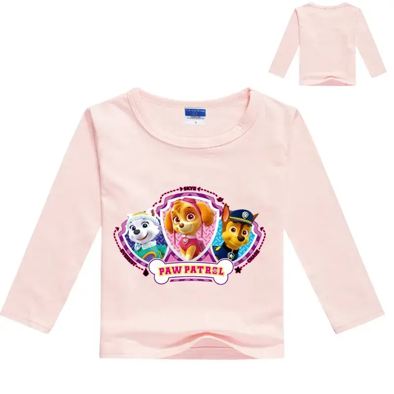 Pink Long Sleeve T-Shirt for Kids with Paw Patrol Design — feature 7