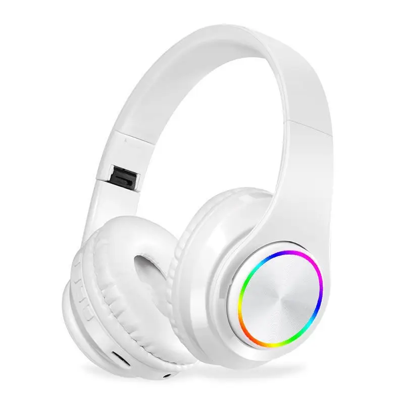 Blue Bluetooth Headset with RGB Light & Heavy Bass - Image 4
