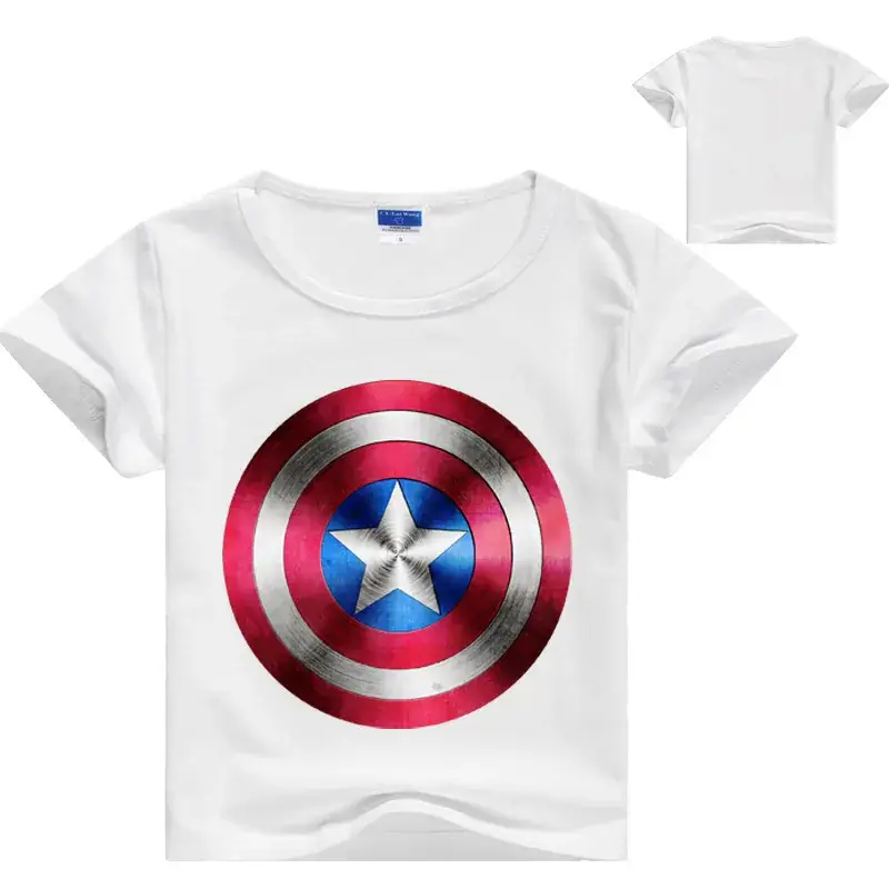 Captain America T-Shirt Kids Blue Star Design
