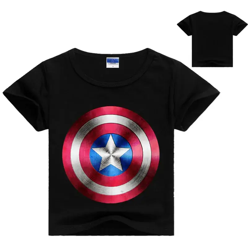 Captain America T-Shirt Kids Blue Star Design