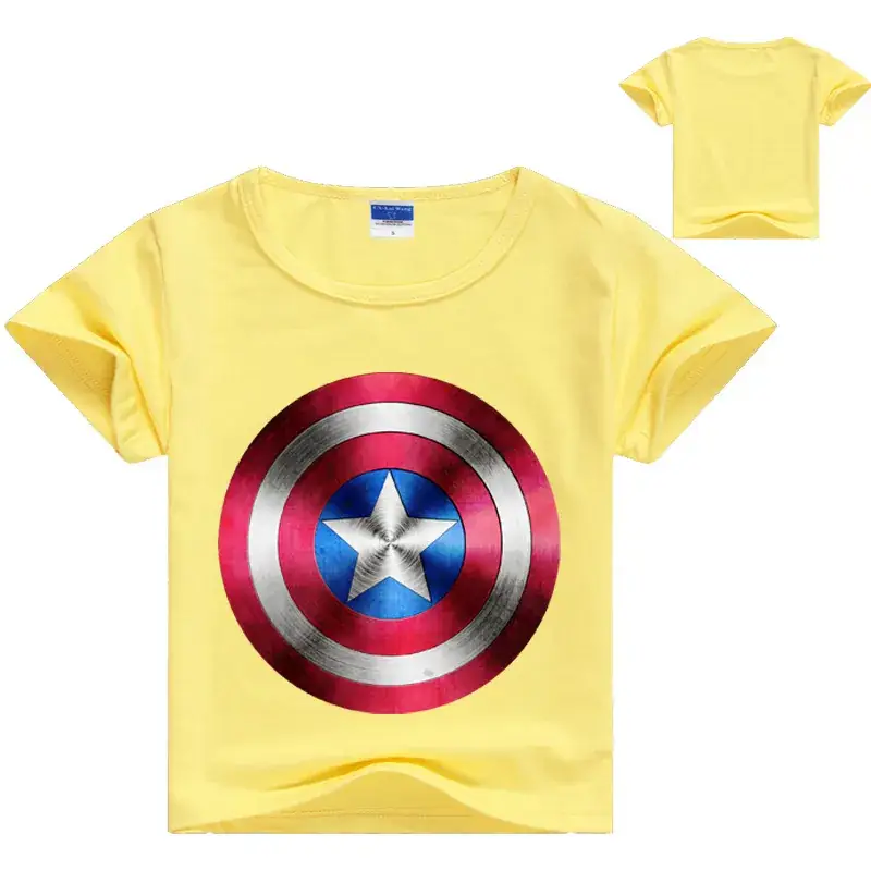 Captain America T-Shirt Kids Blue Star Design