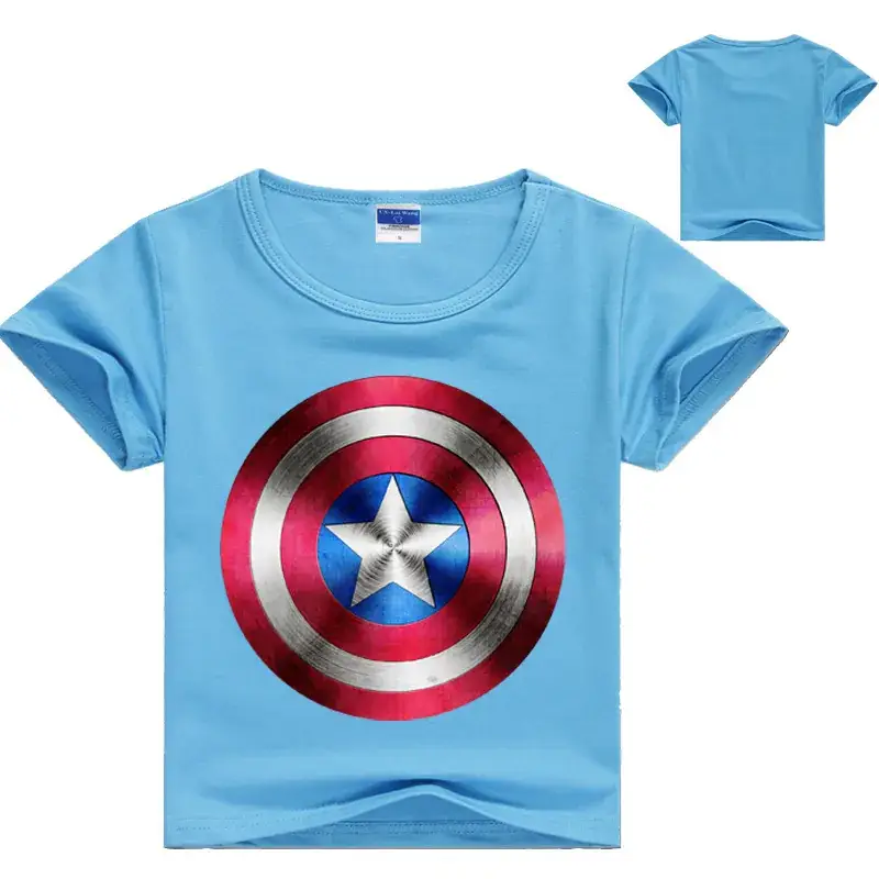 Captain America T-Shirt Kids Blue Star Design — feature 6
