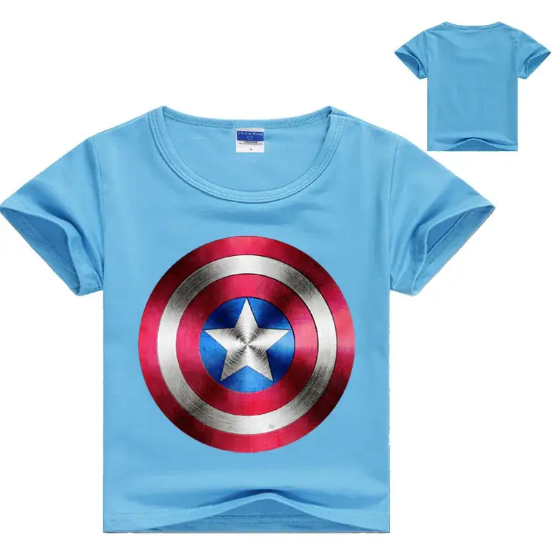 Captain America T-Shirt Kids Blue Star Design