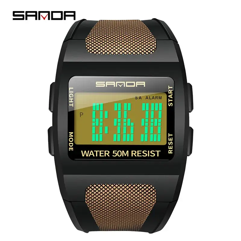 Sanda Waterproof Men's Digital Watch Black 50M Resistant - Image 2