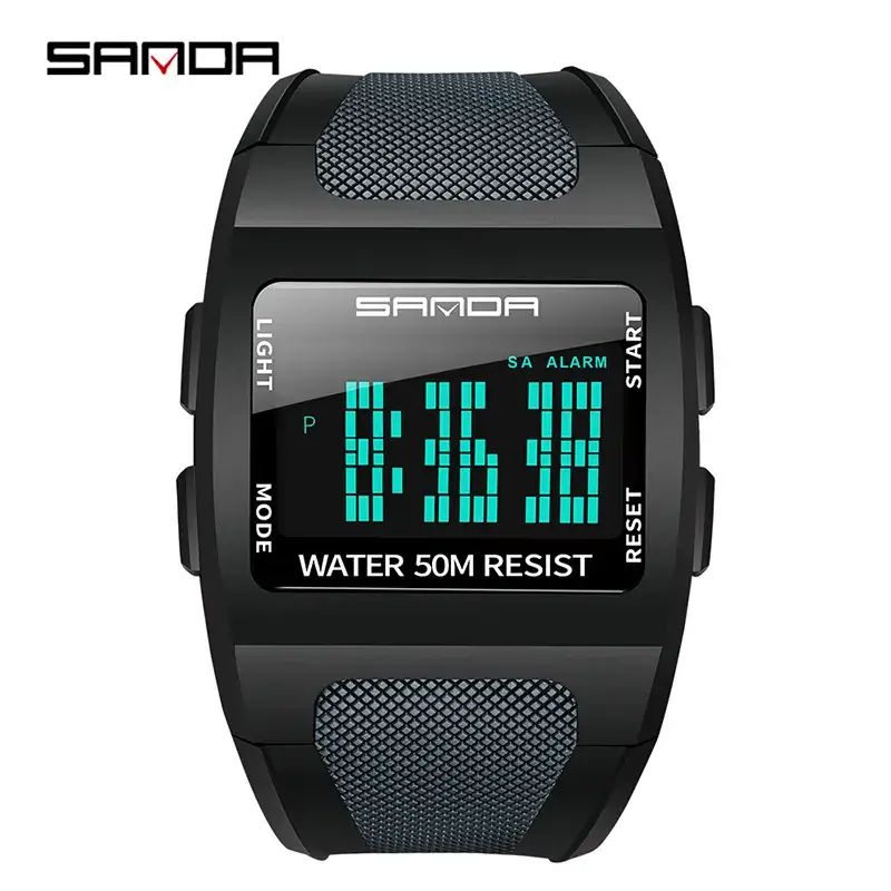 Sanda Waterproof Men's Digital Watch Black 50M Resistant - Image 3