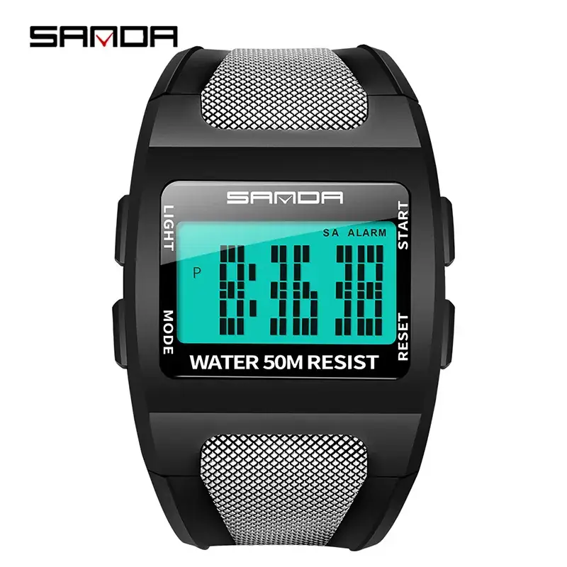Sanda Waterproof Men's Digital Watch Black 50M Resistant - Image 5