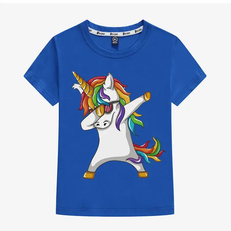 Kids Unicorn T-Shirt Black 26 Combed Cotton - Image 5