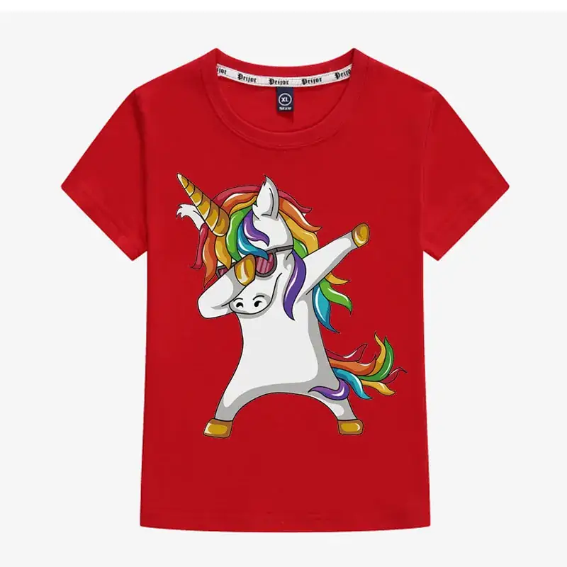 Kids Unicorn T-Shirt Black 26 Combed Cotton — feature 16
