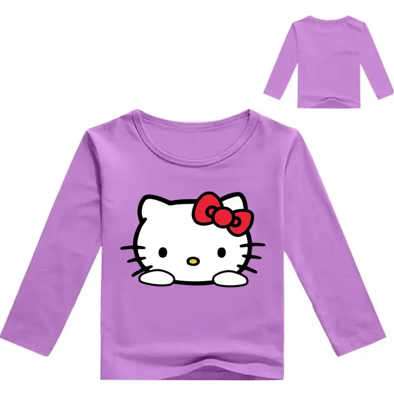 Hello Kitty Long Sleeve Yellow T-Shirt for Girls - Image 5