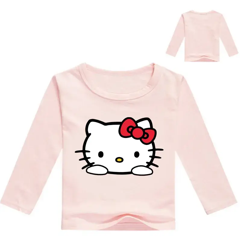 Hello Kitty Long Sleeve Yellow T-Shirt for Girls - Image 2