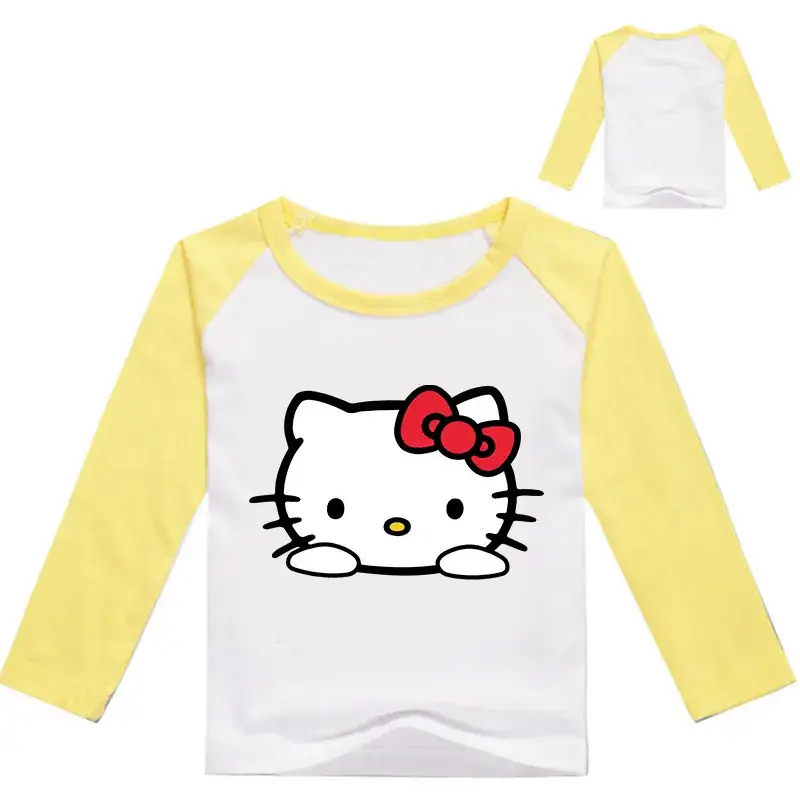 Hello Kitty Long Sleeve Yellow T-Shirt for Girls - Image 9