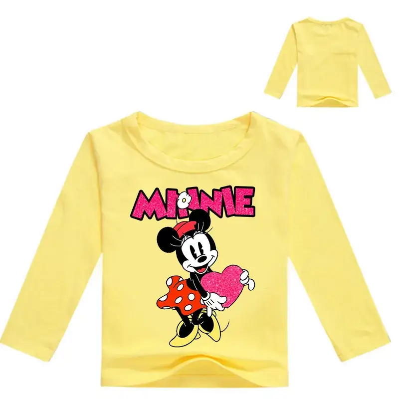 Minnie Mouse Yellow Long Sleeve Raglan Top - Image 3