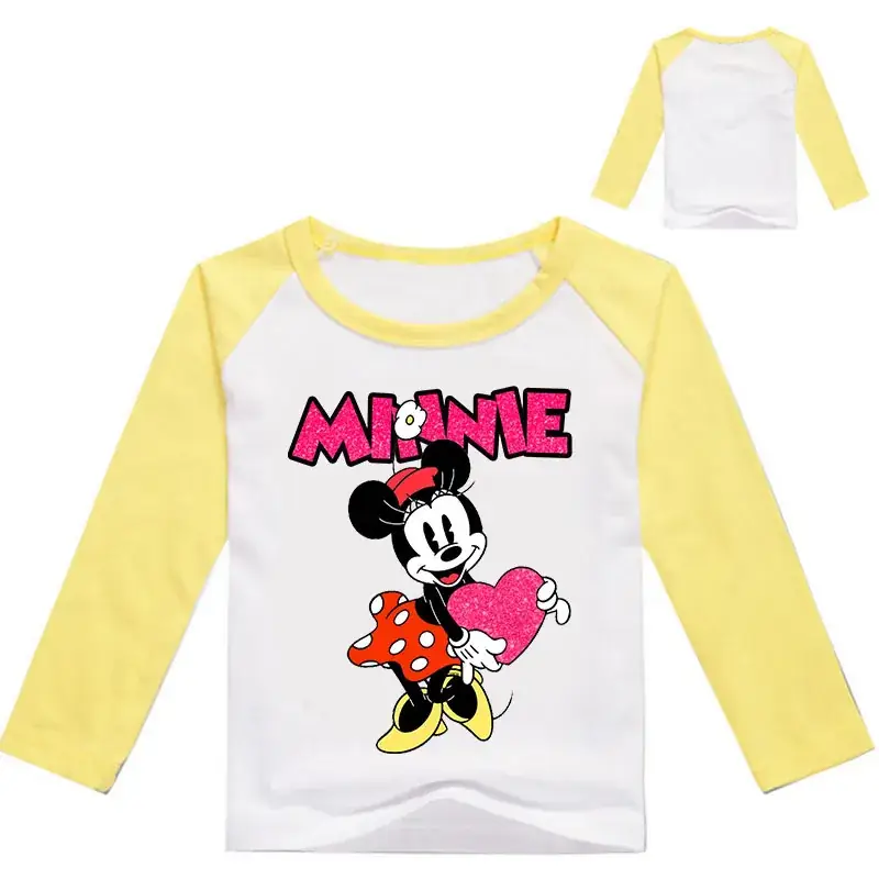 Minnie Mouse Yellow Long Sleeve Raglan Top - Image 9