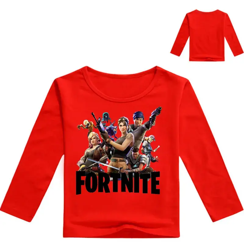 Fortnite Printed Long Sleeve T-Shirt for Kids Gray - Image 4
