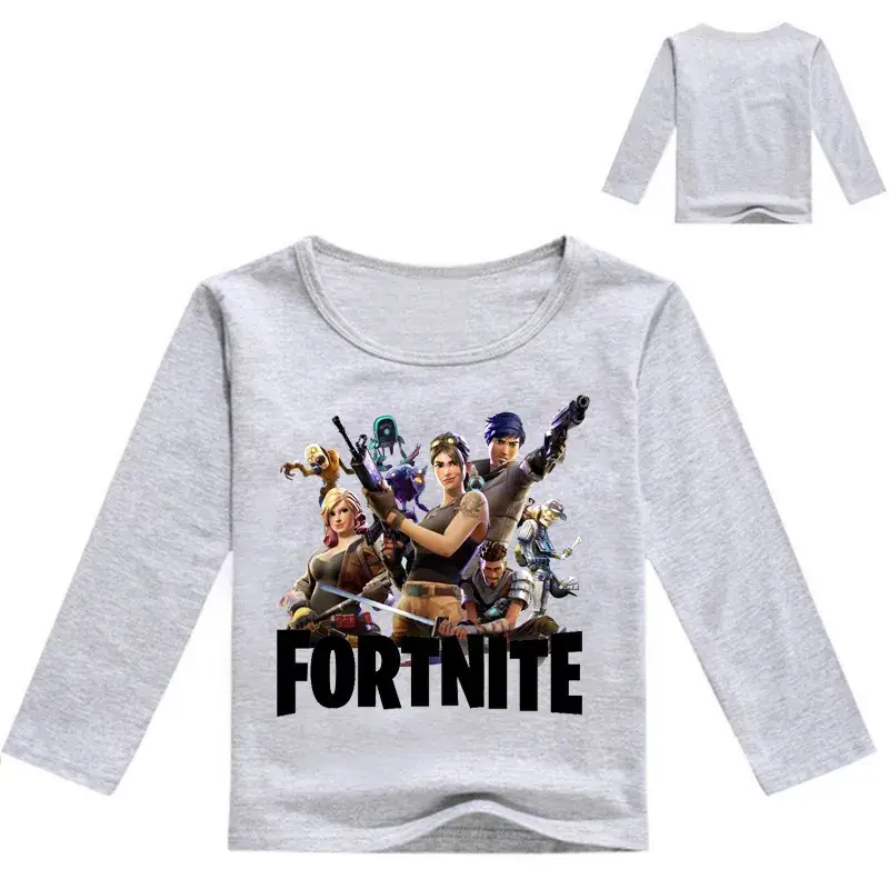 Fortnite Printed Long Sleeve T-Shirt for Kids Gray - Image 6