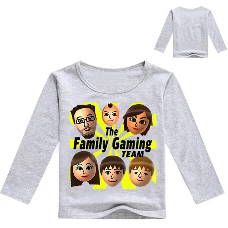 Children's Cartoon Long Sleeve T-Shirt Yellow Family Gaming Team — feature 7