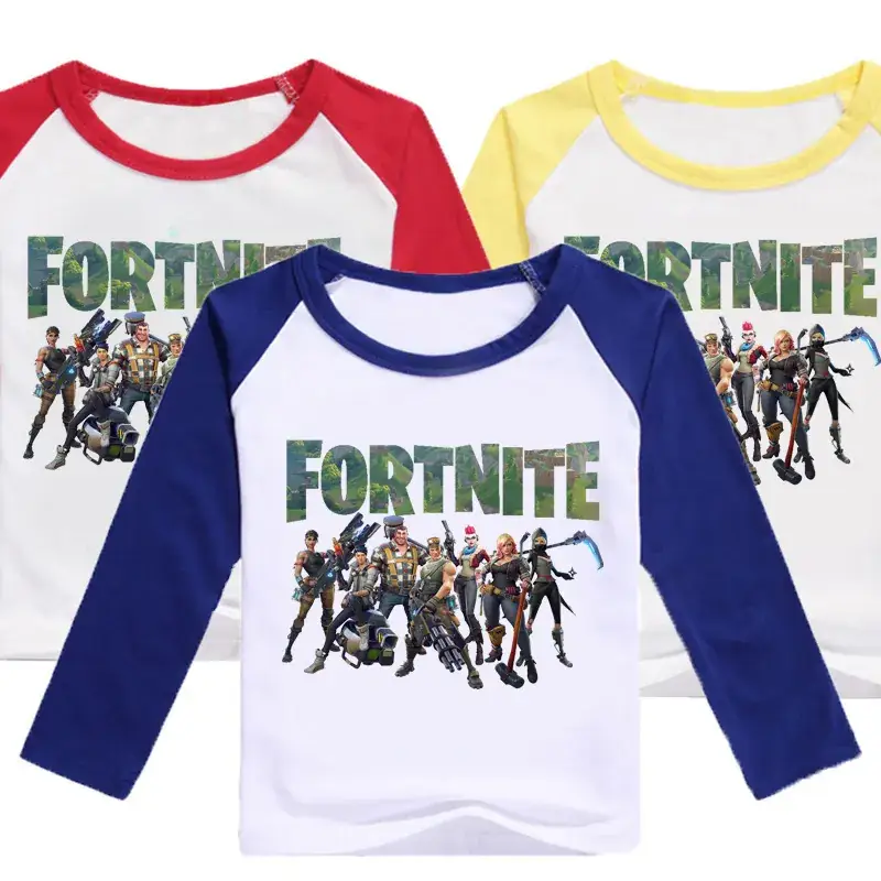 Fortnite Printed Long Sleeve T-Shirt for Kids Blue White - Image 13