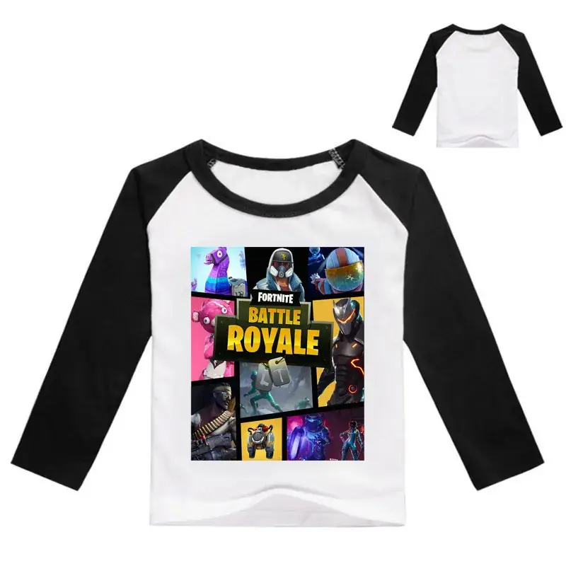 Kids Korean Graphic Long Sleeve T-Shirt Black White - Image 15