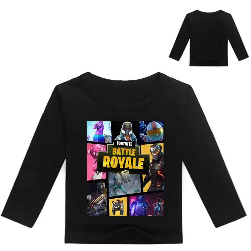 Kids Korean Graphic Long Sleeve T-Shirt Black White - Image 6
